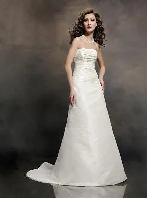 Agnes Bridal Dream, simple A- line gown with scatter crystal