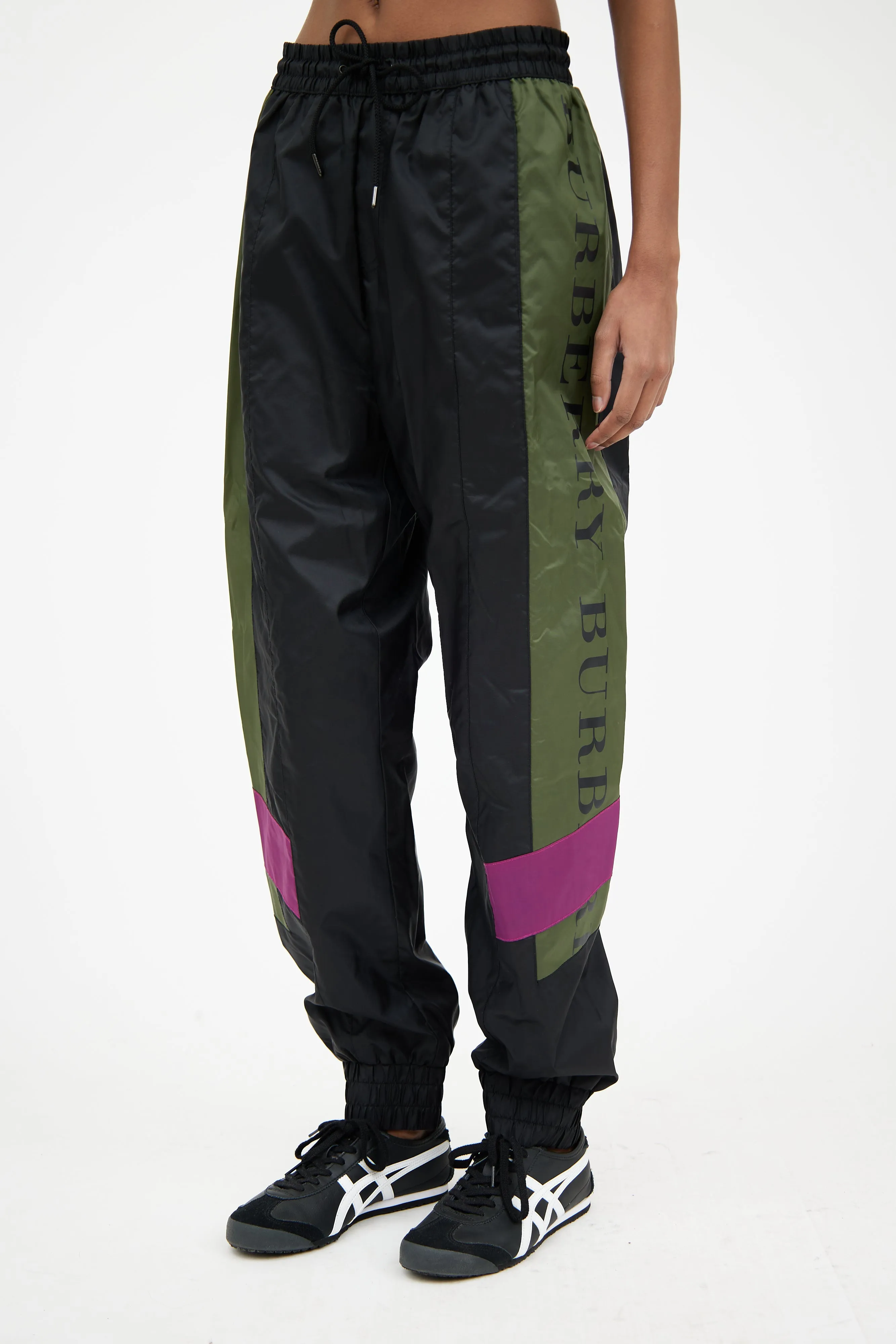 Black & Green Logo Track Pant