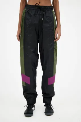 Black & Green Logo Track Pant