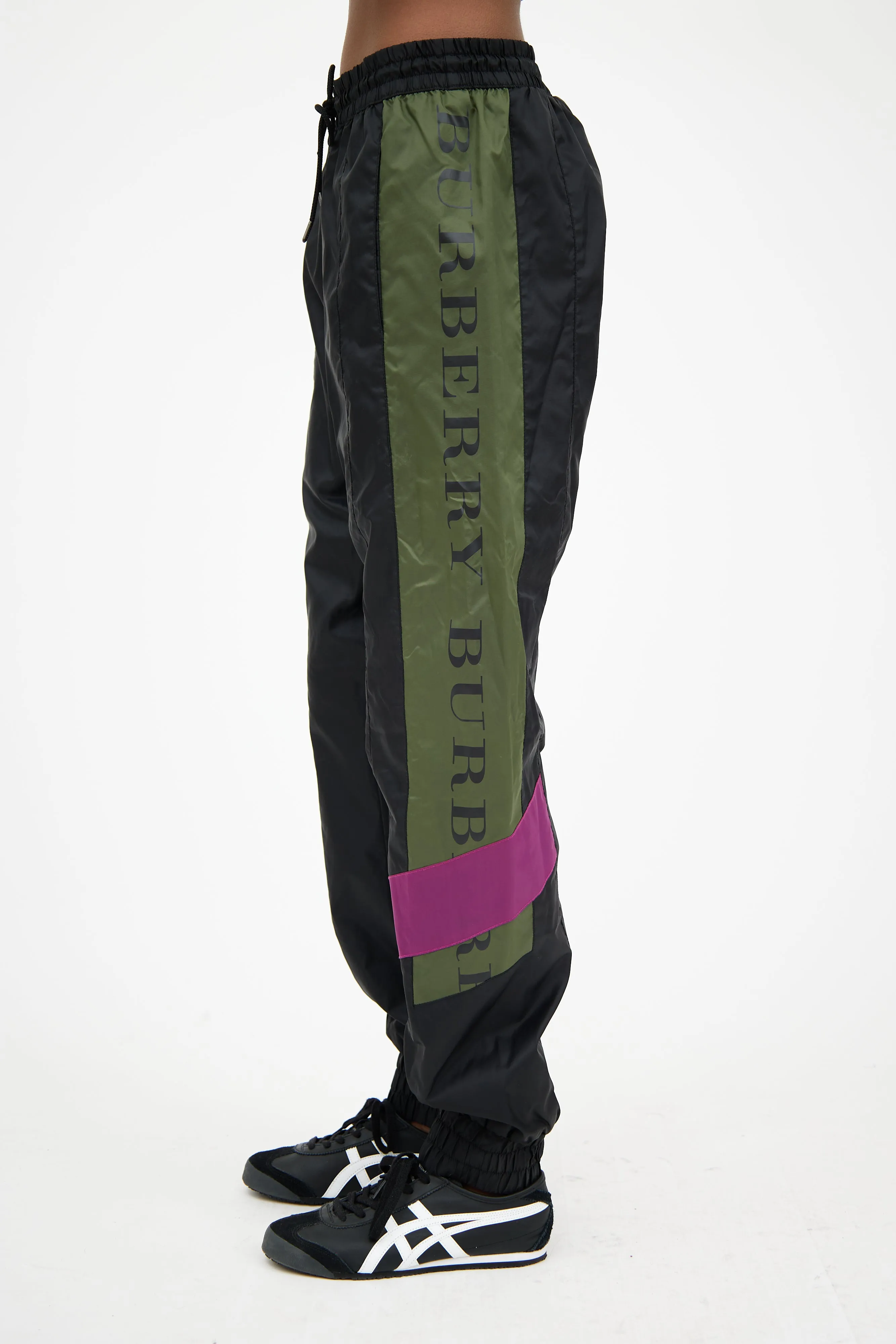 Black & Green Logo Track Pant