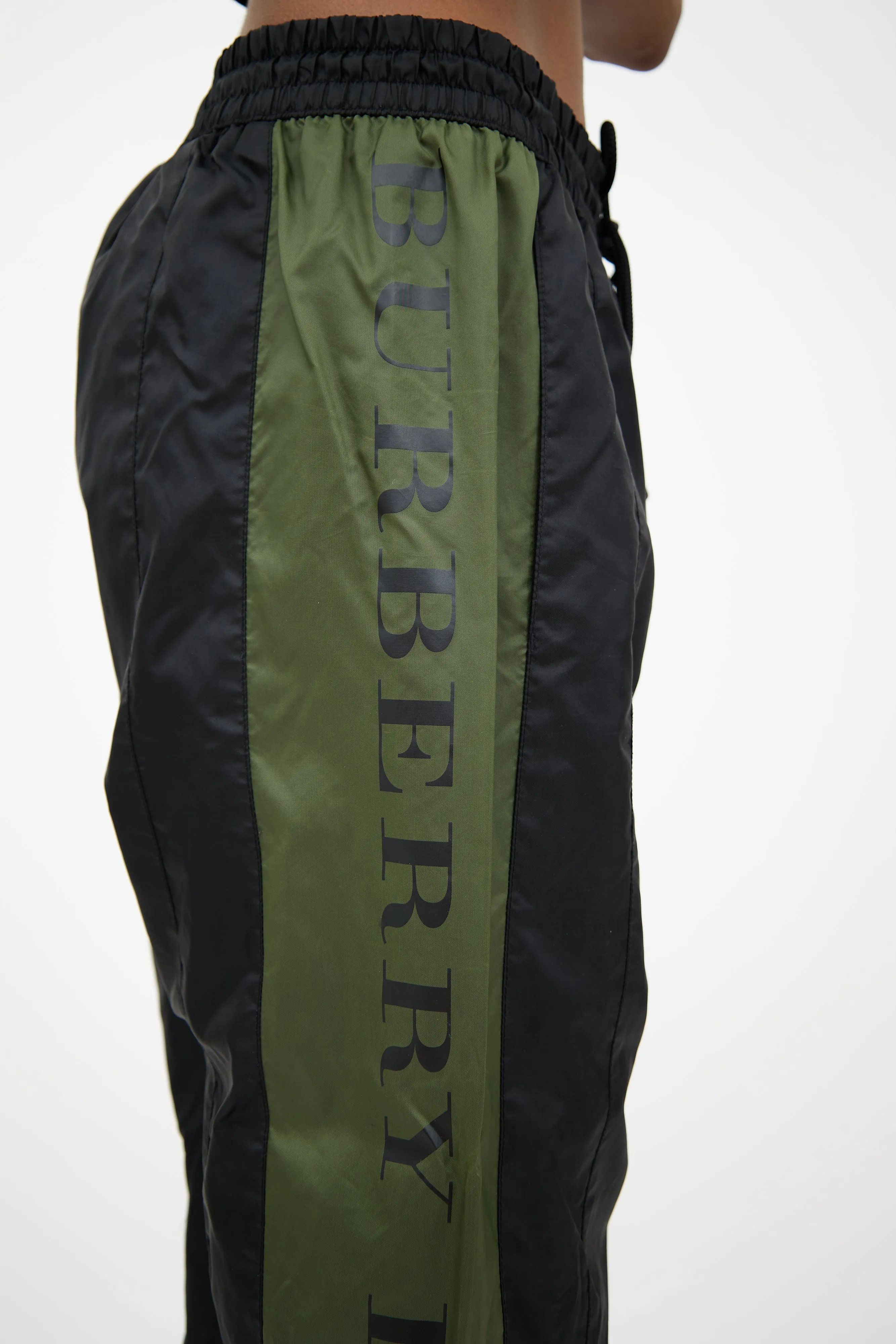 Black & Green Logo Track Pant