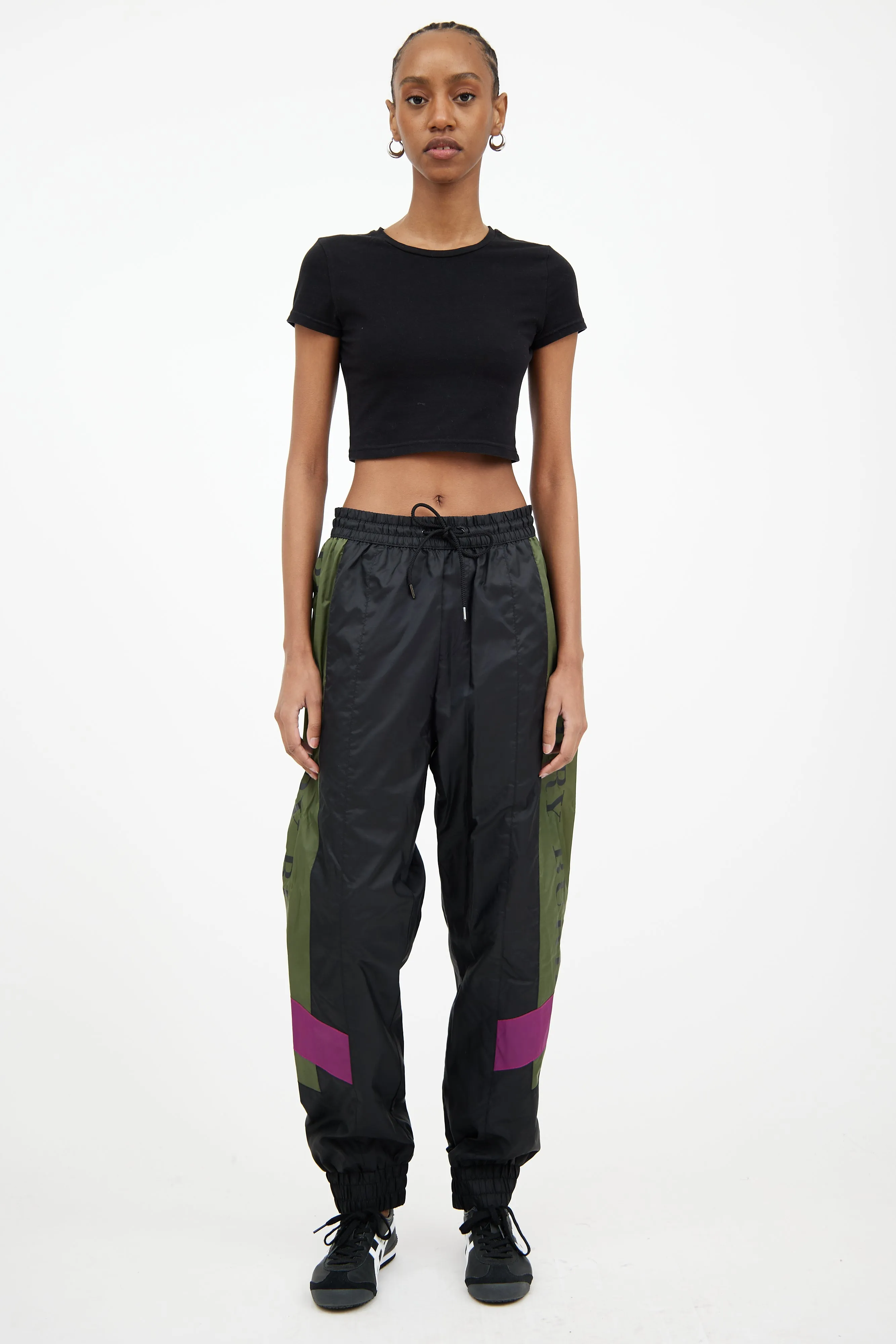 Black & Green Logo Track Pant