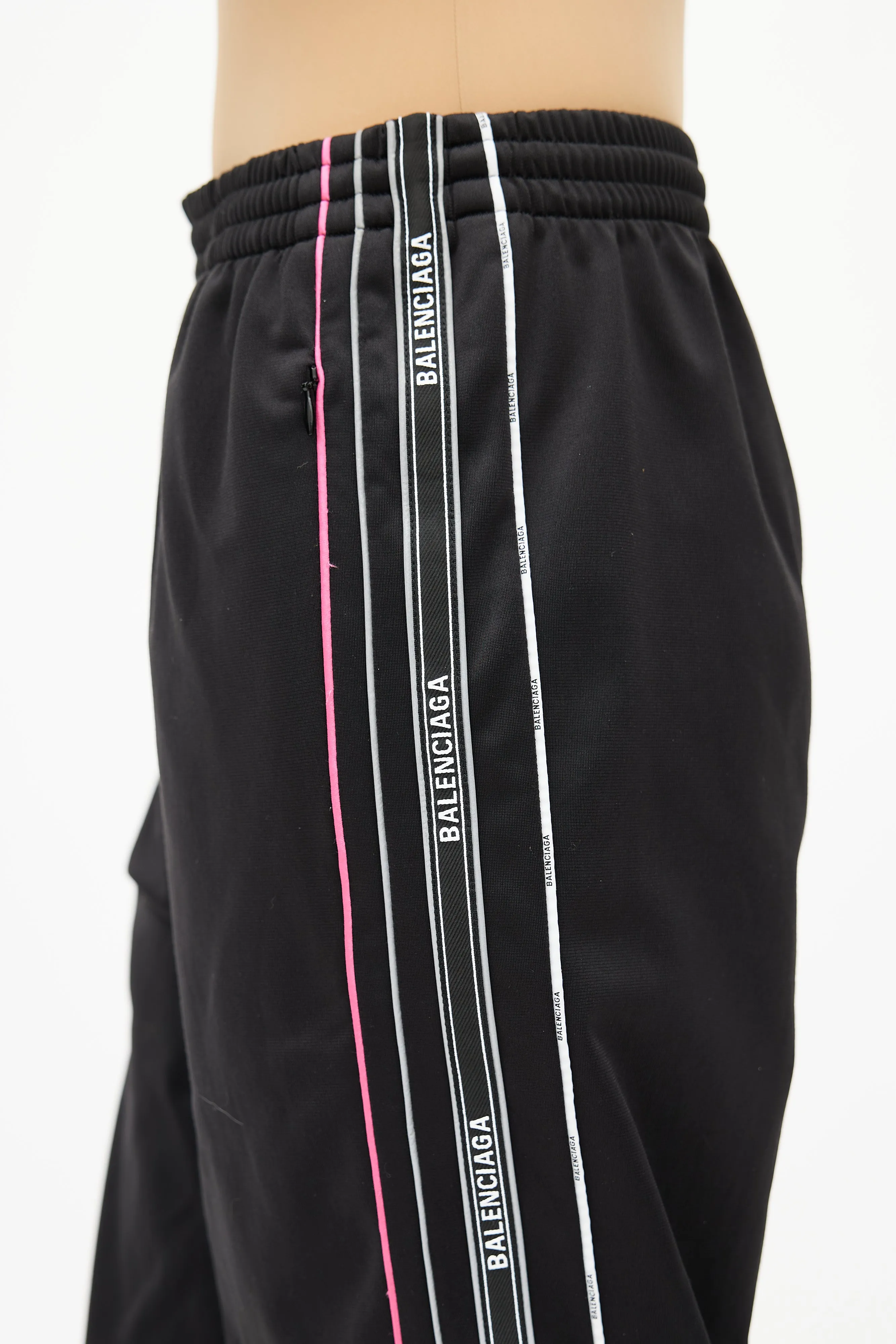 Black & Multicolour Logo Track Pant
