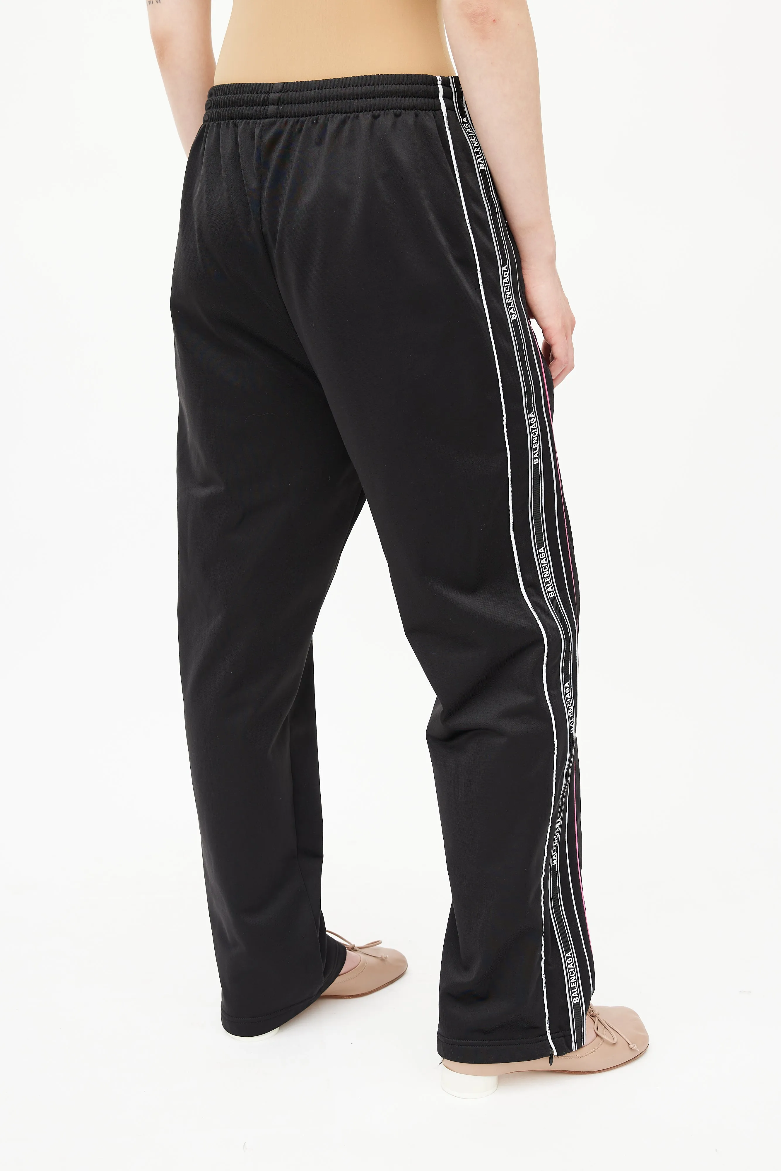 Black & Multicolour Logo Track Pant