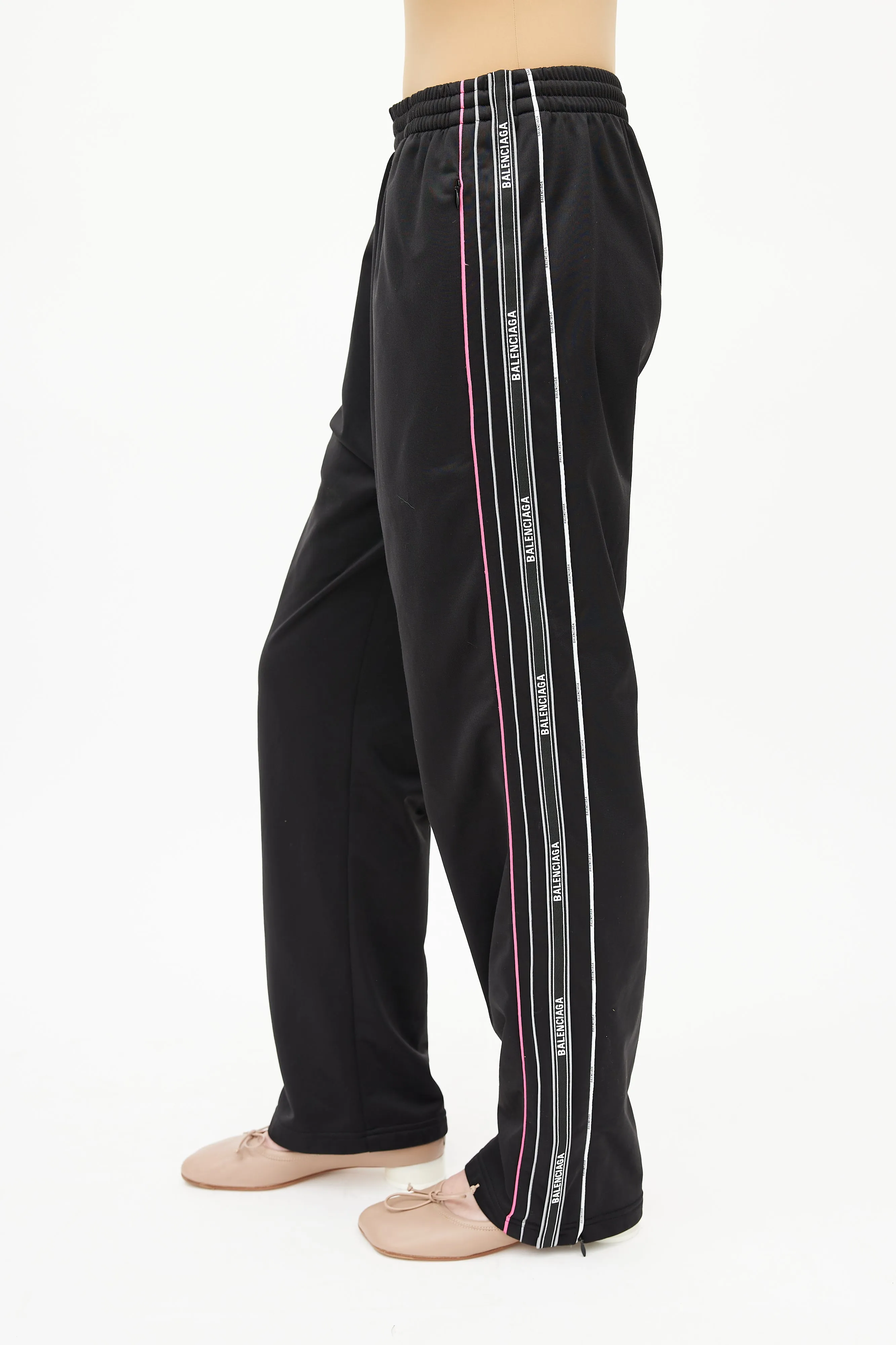 Black & Multicolour Logo Track Pant