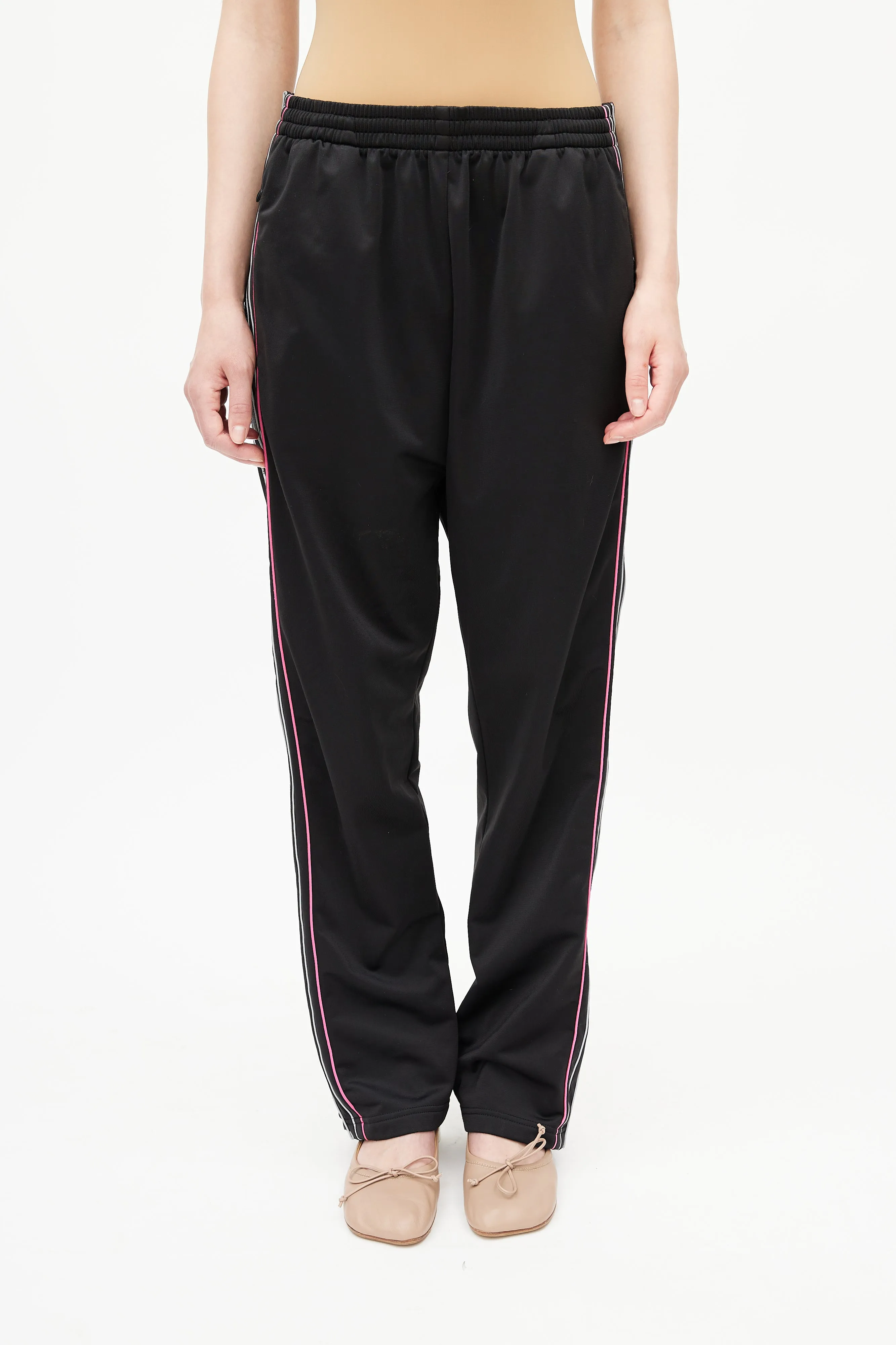 Black & Multicolour Logo Track Pant
