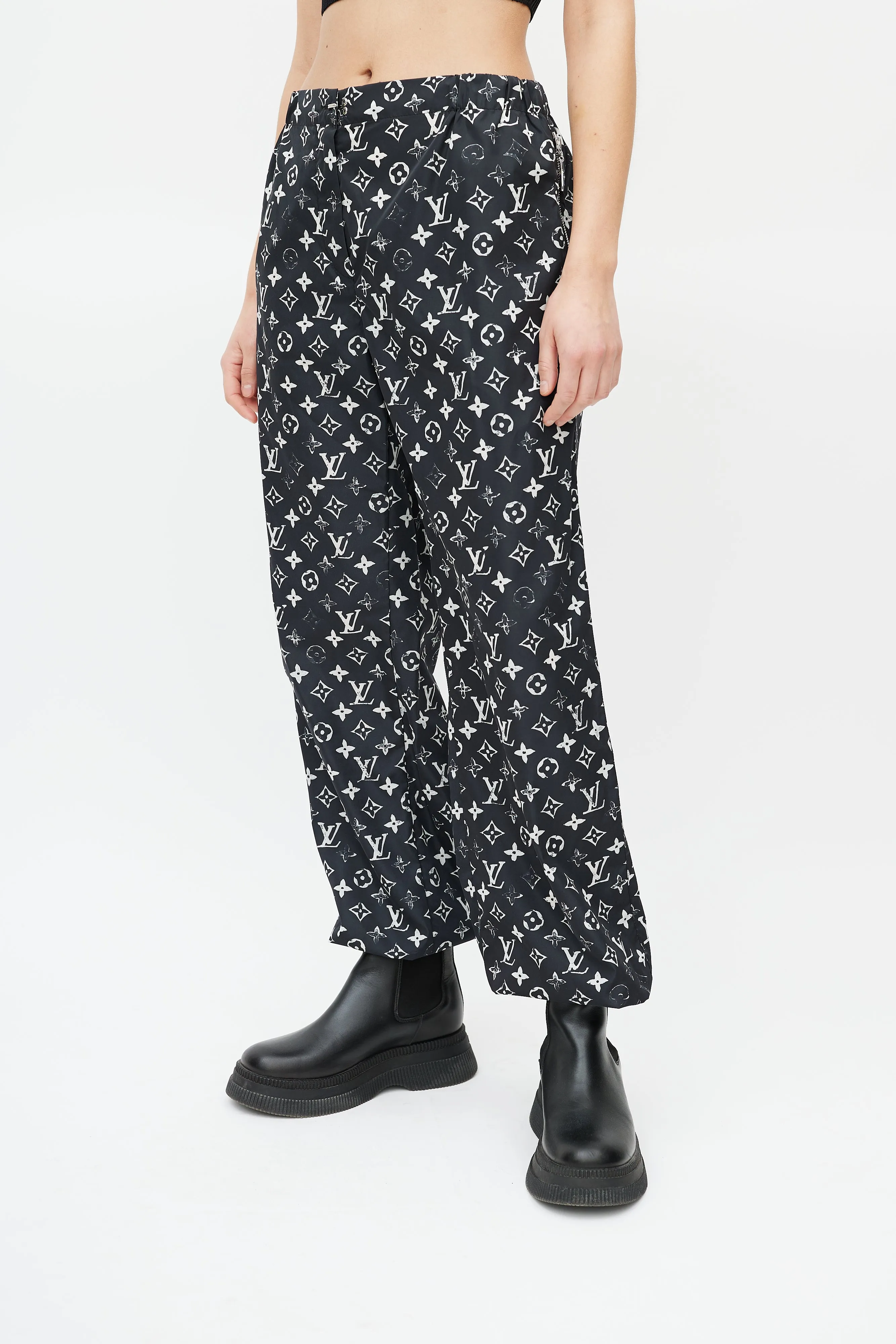 Black & White Monogram Track Pant