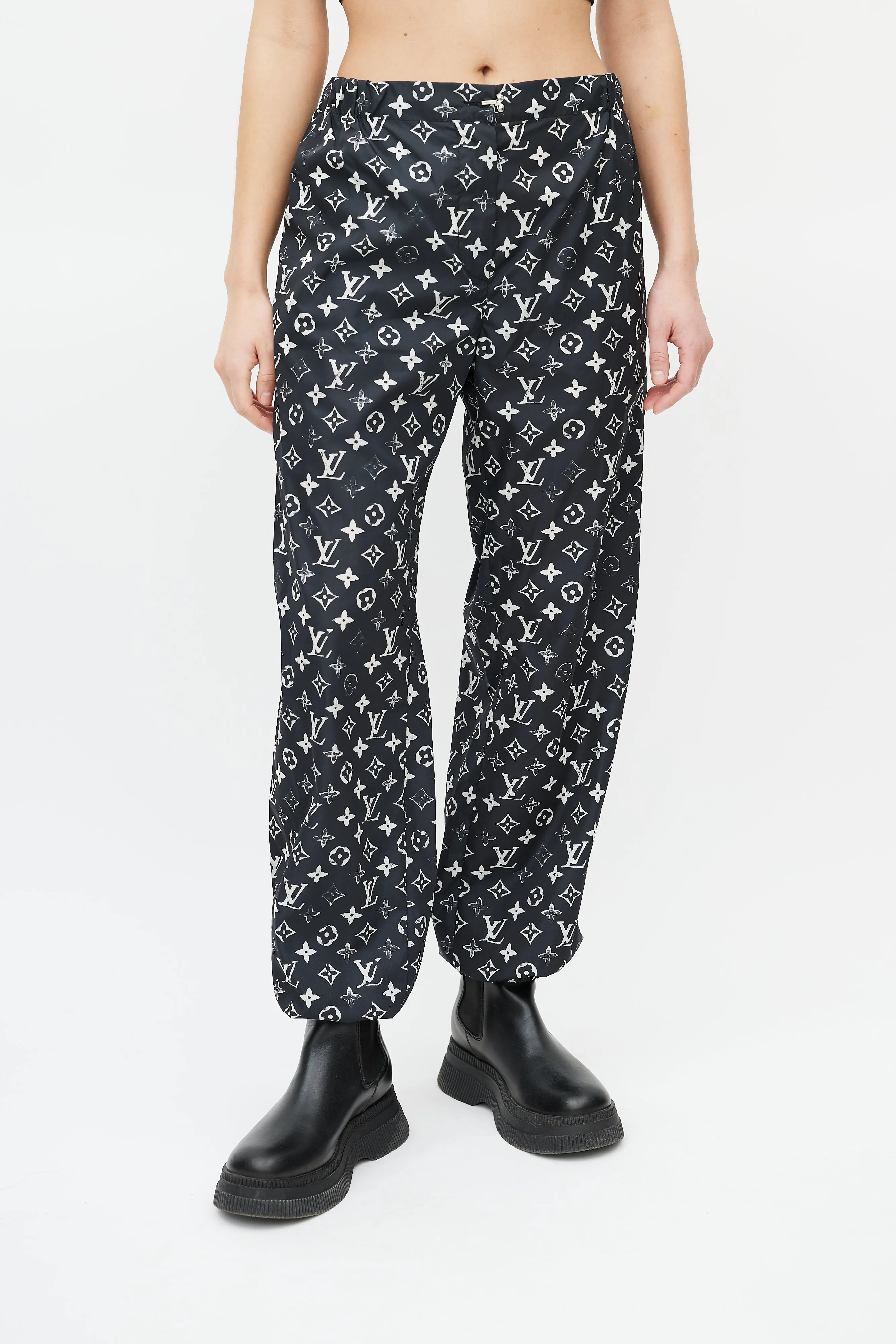Black & White Monogram Track Pant