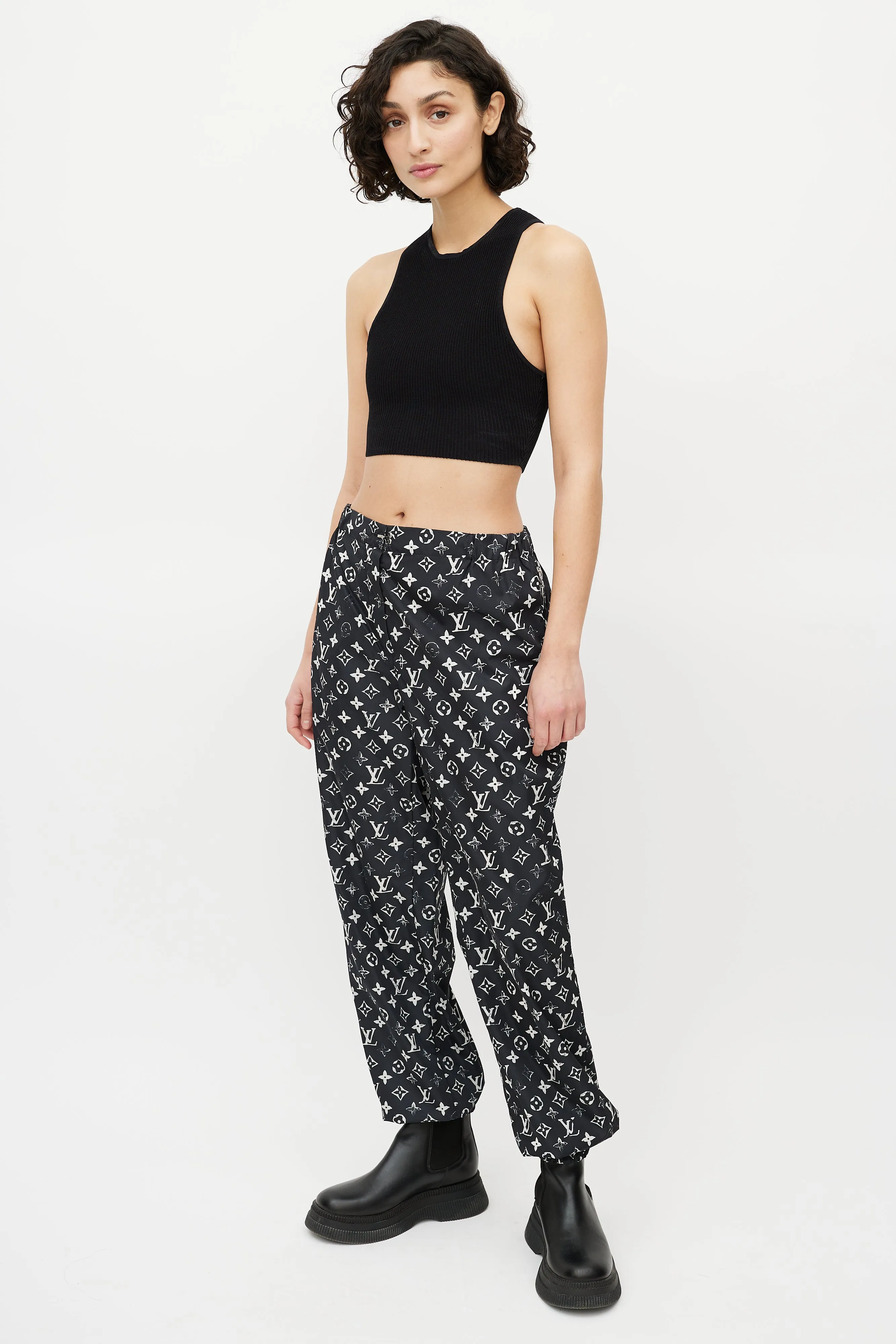Black & White Monogram Track Pant