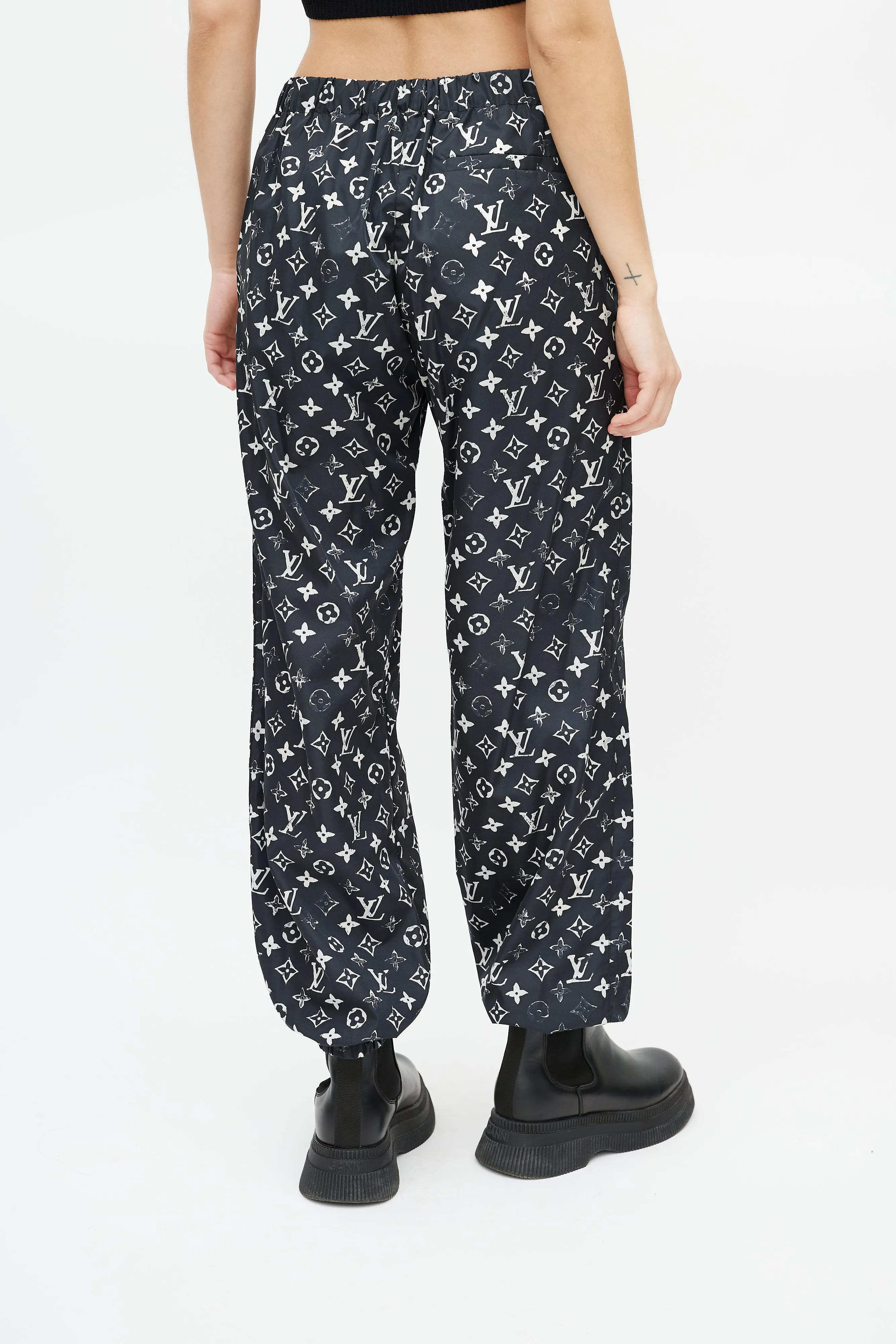 Black & White Monogram Track Pant