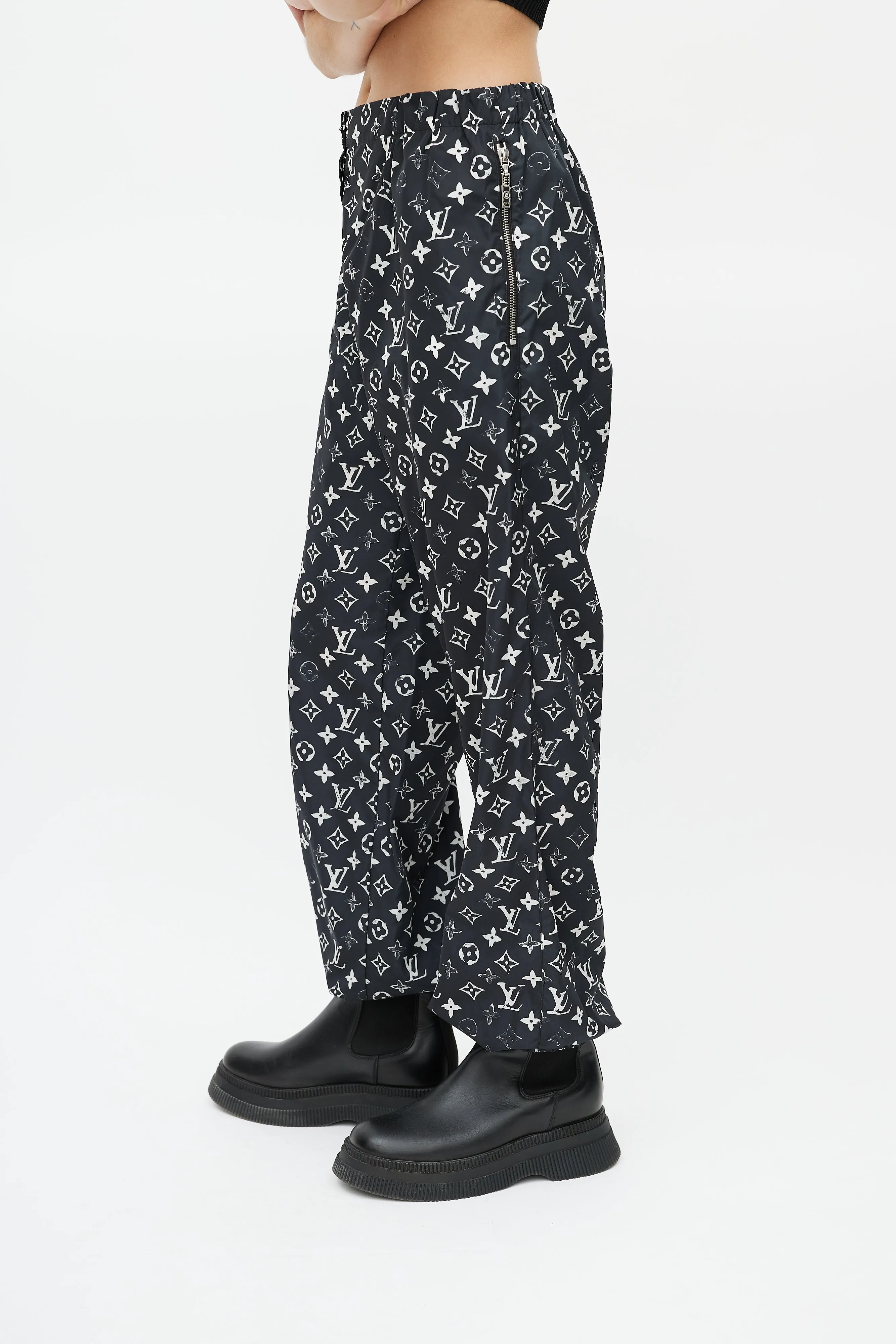 Black & White Monogram Track Pant