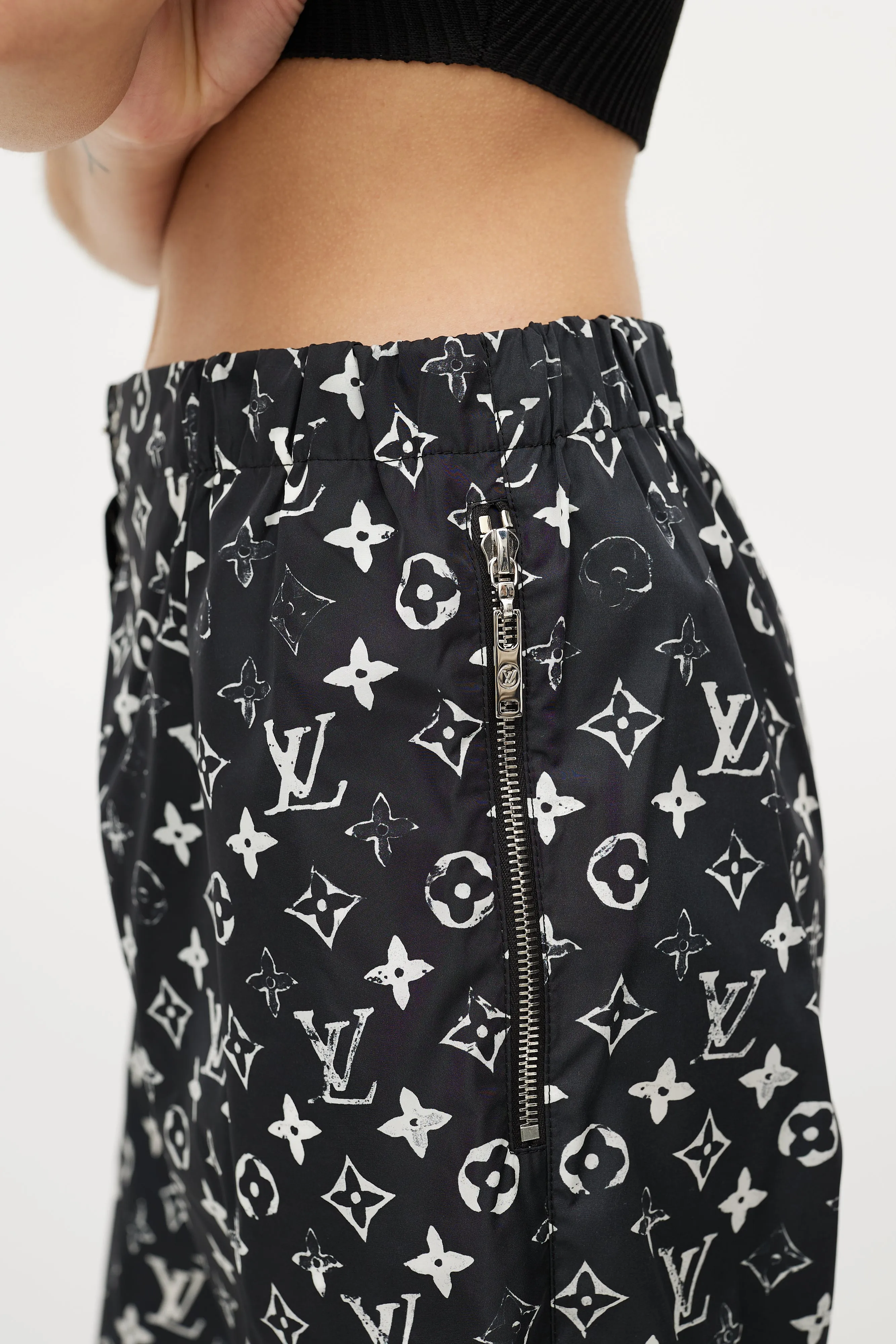 Black & White Monogram Track Pant