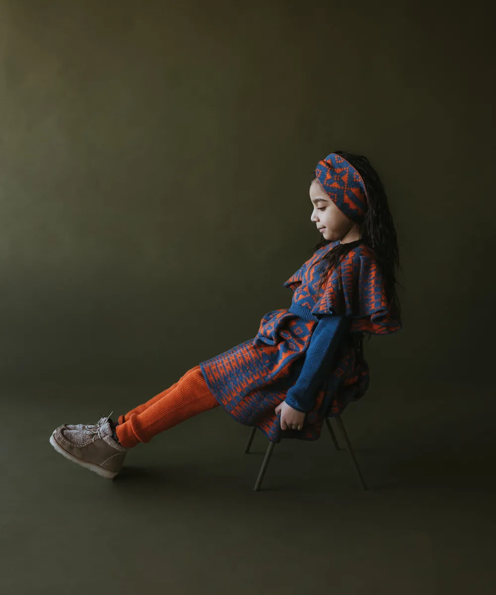 Eryri Dress - Denim / Pumpkin