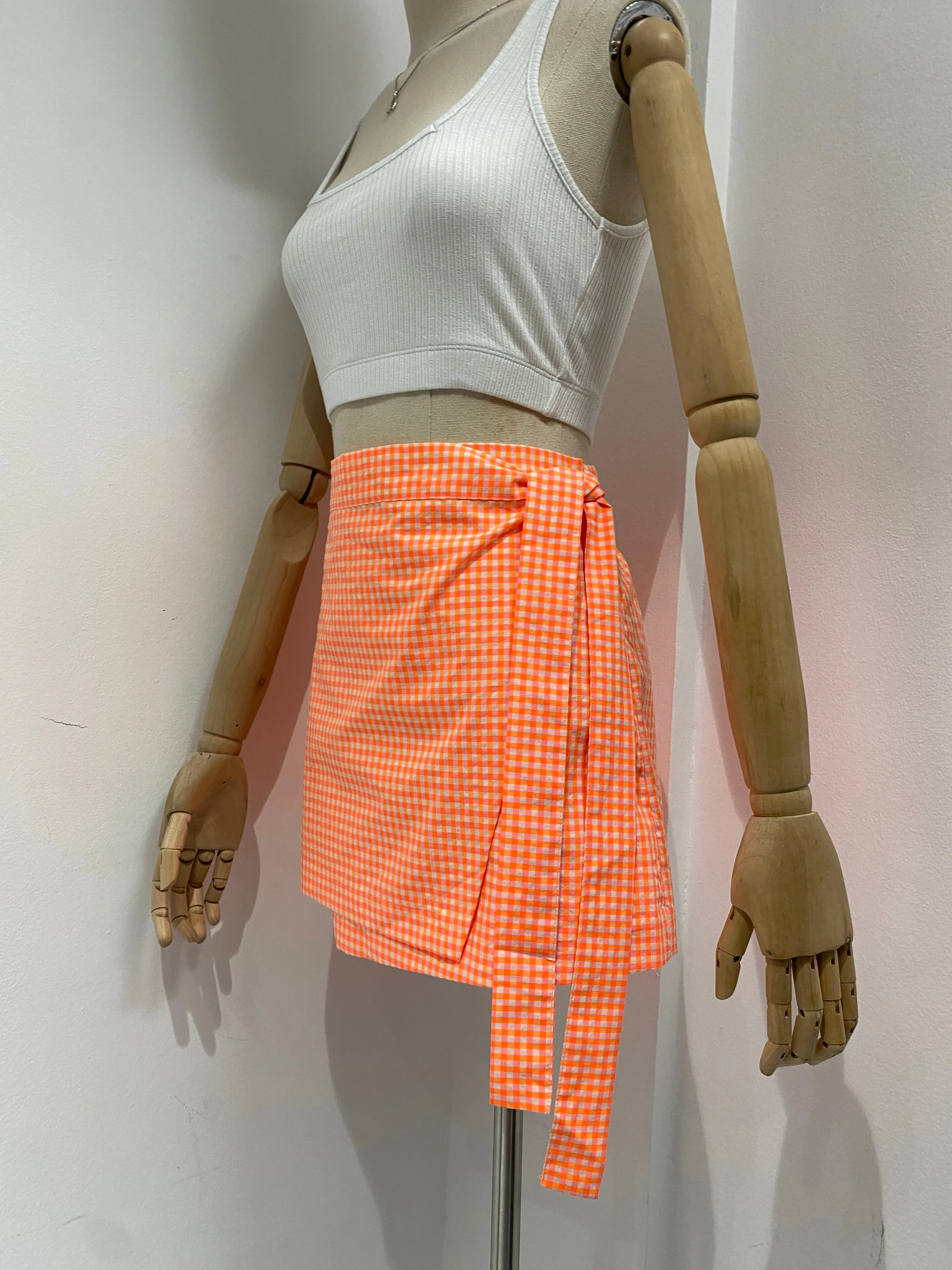 Gingham Wrap Skort