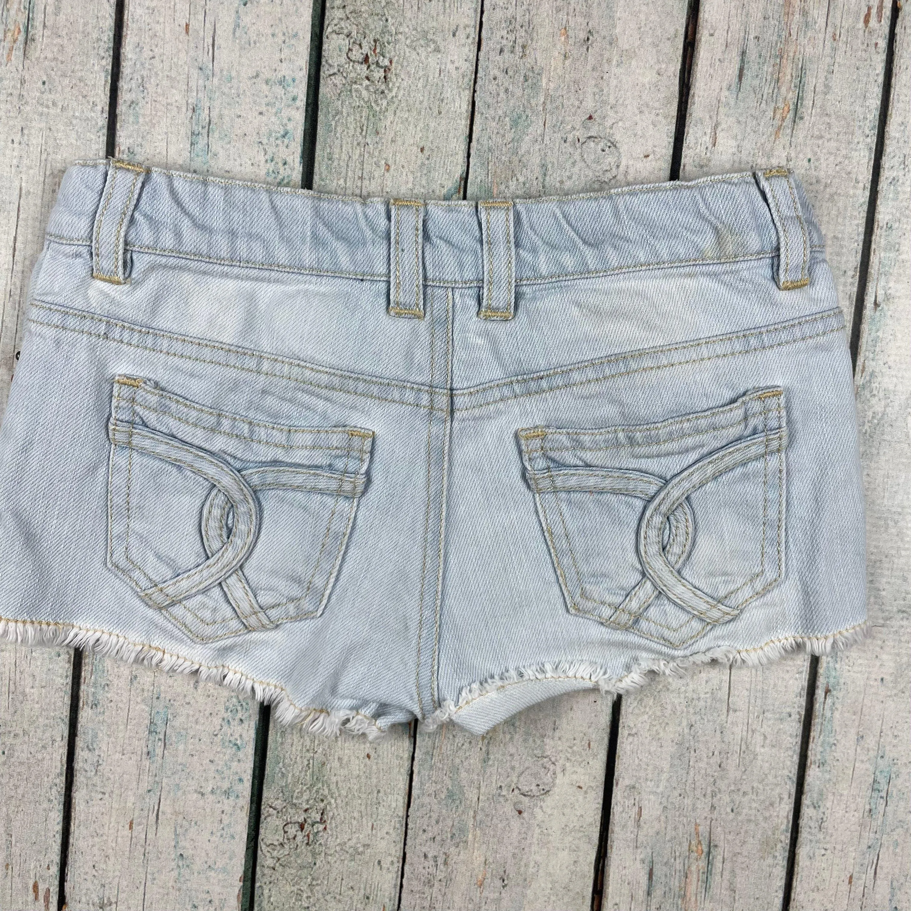 Girls Bardot Junior Sequinned Front Denim Shorts - Size 4 Years