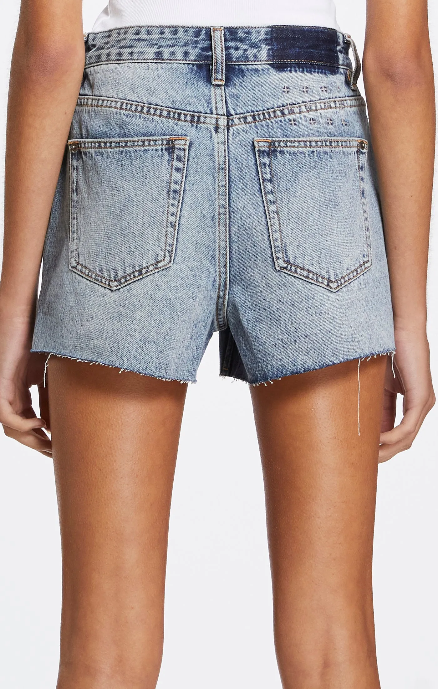 Ksubi Rise N Hi Shorts Haven Repair - Denim