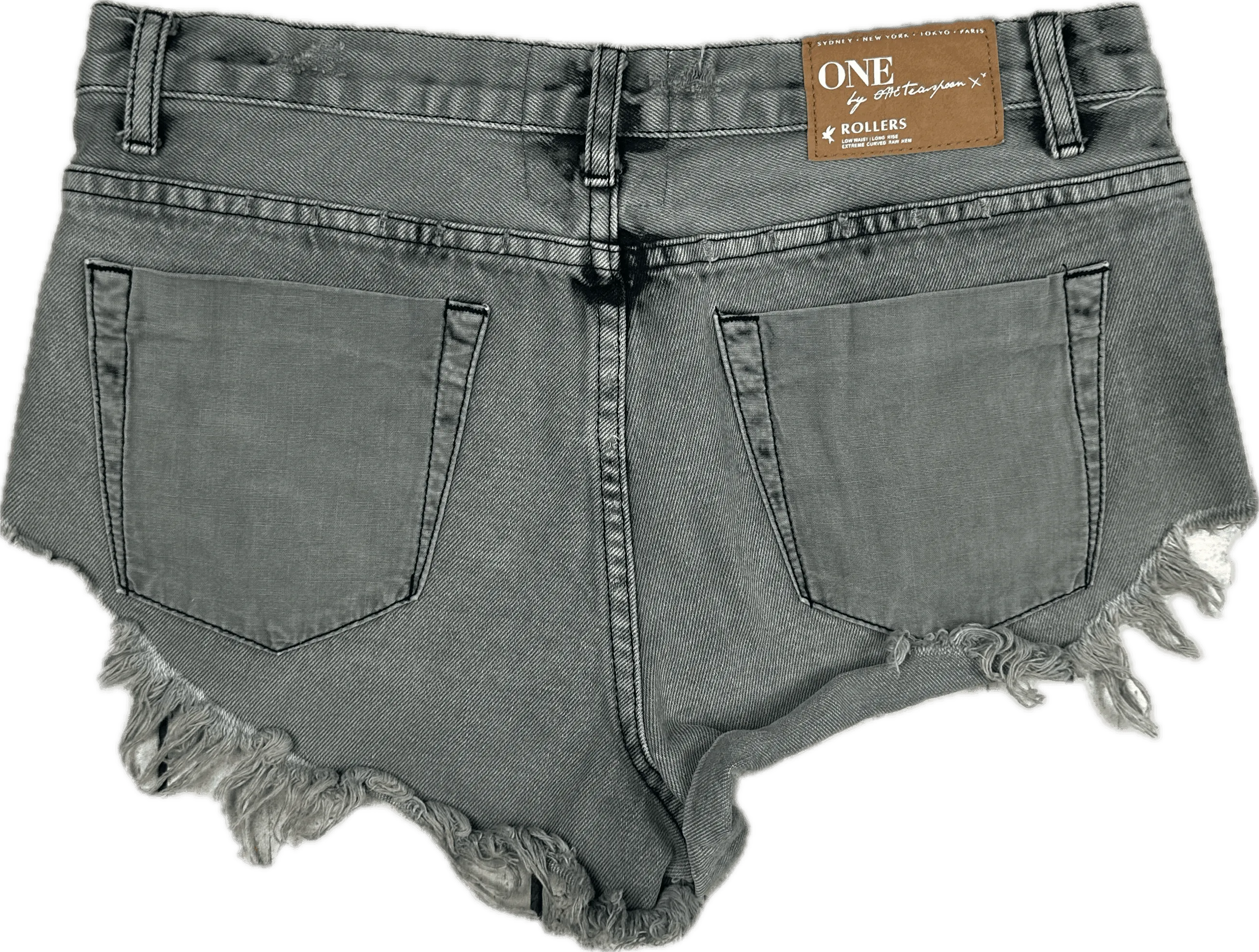 One Teaspoon 'Rollers' Exposed Button Fly Denim Shorts  - Size 27"