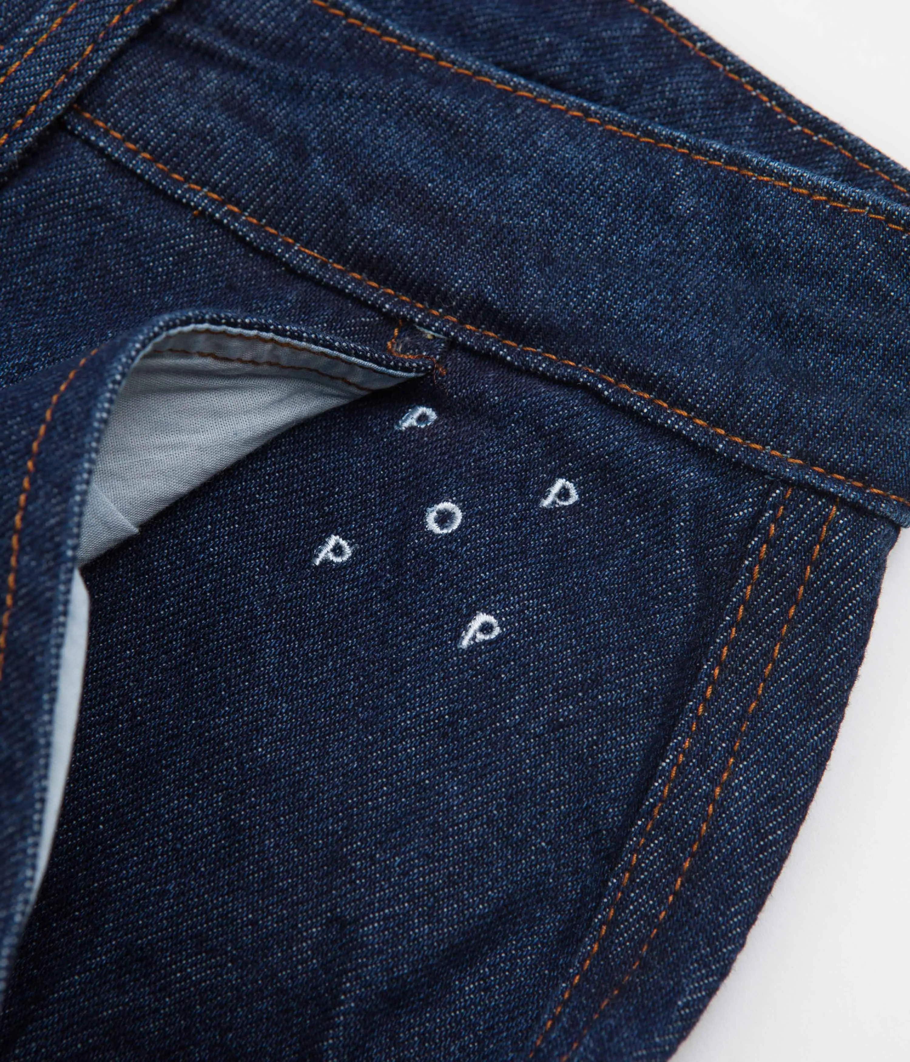 Pop Trading Company Denim Cargo Pants - Dark Stonewash