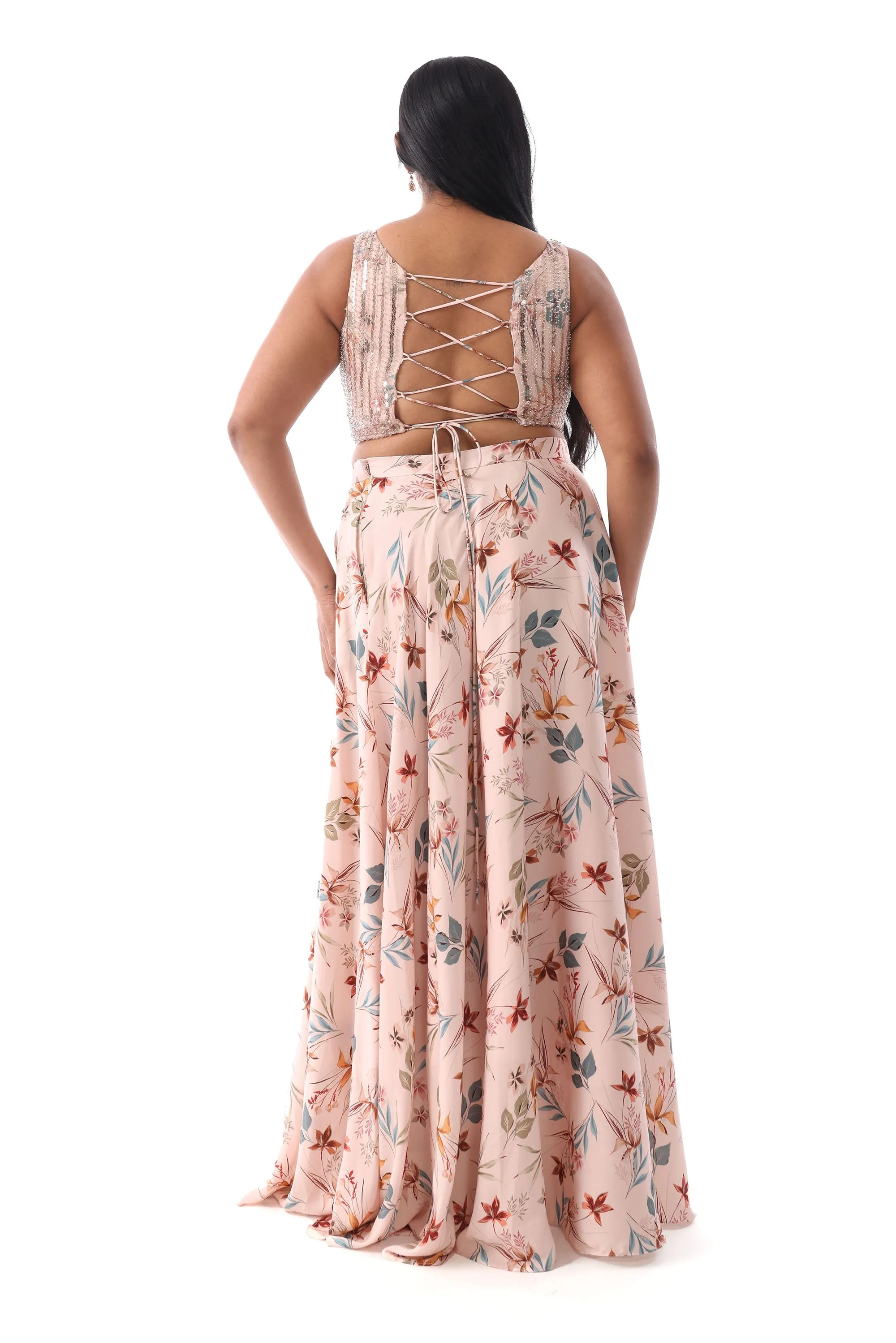 THALIA Whimsical Floral Lehenga Skirt