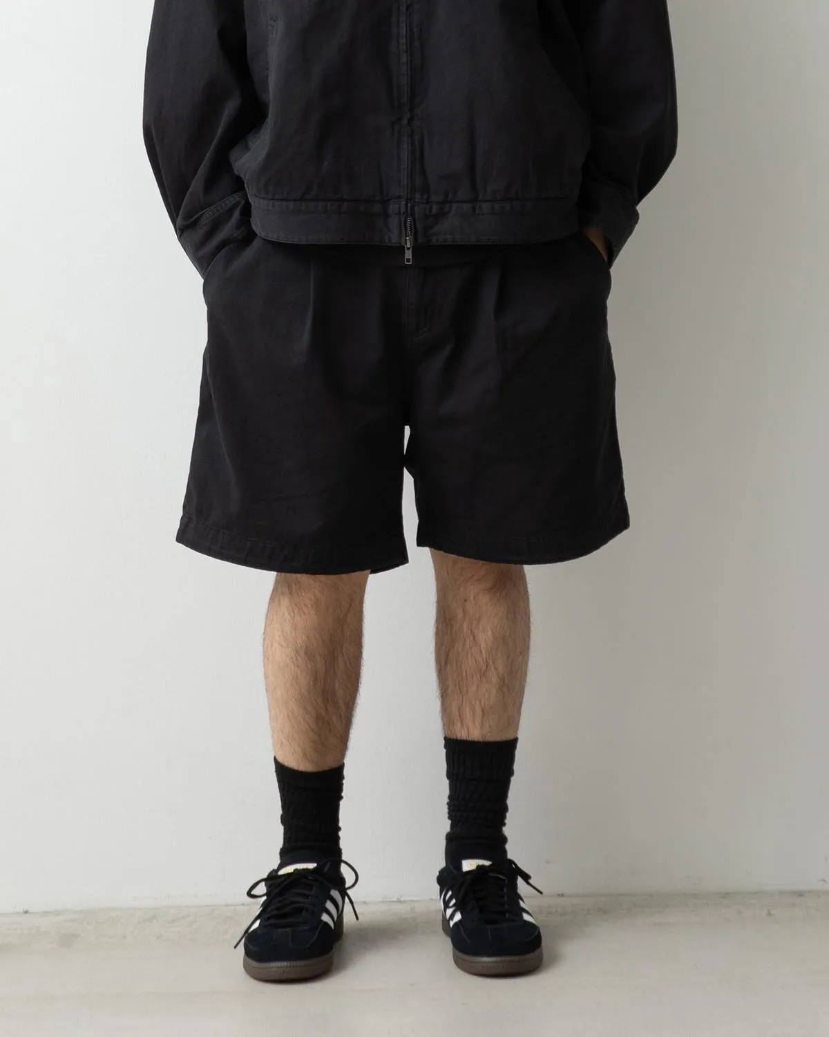 VINTAGE CHINO TUCK SHORTS OVERDYED
