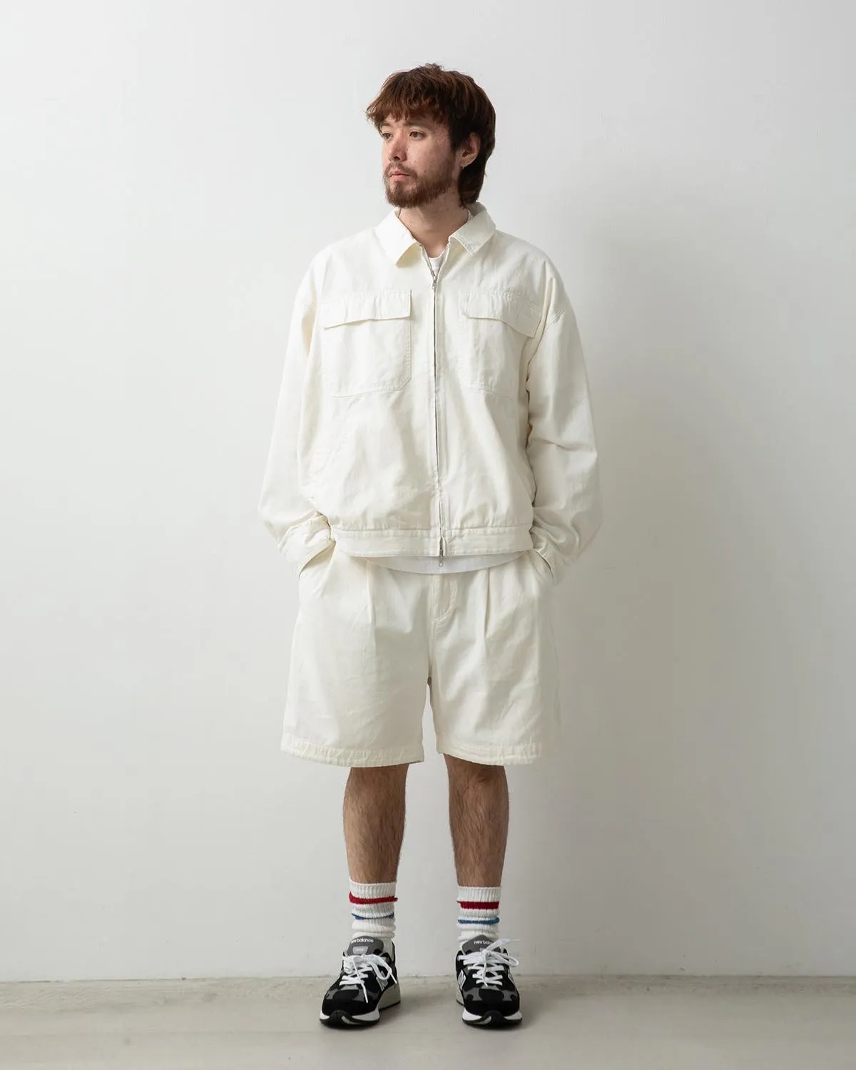 VINTAGE CHINO TUCK SHORTS OVERDYED