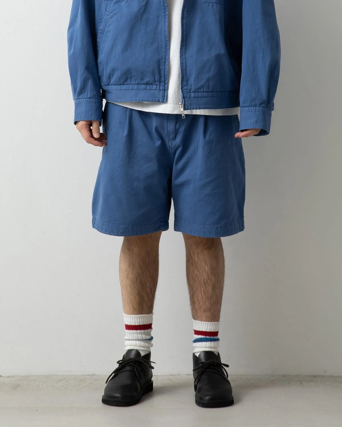 VINTAGE CHINO TUCK SHORTS OVERDYED