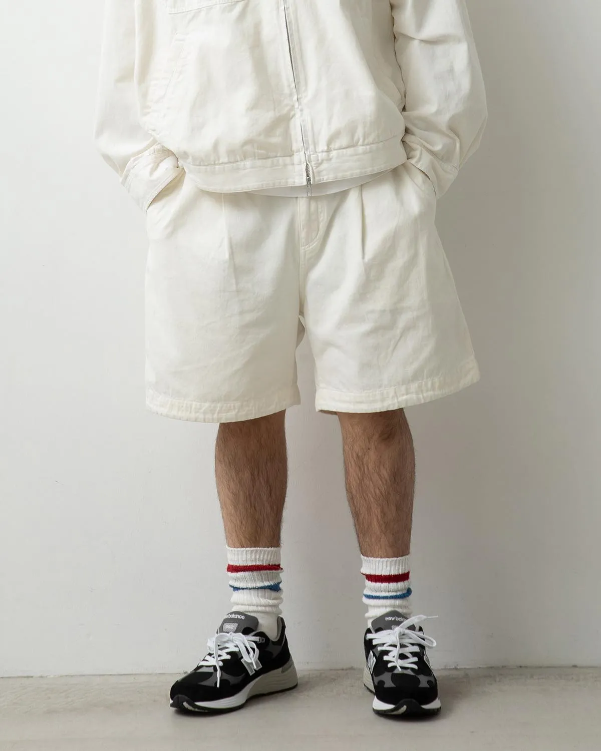 VINTAGE CHINO TUCK SHORTS OVERDYED