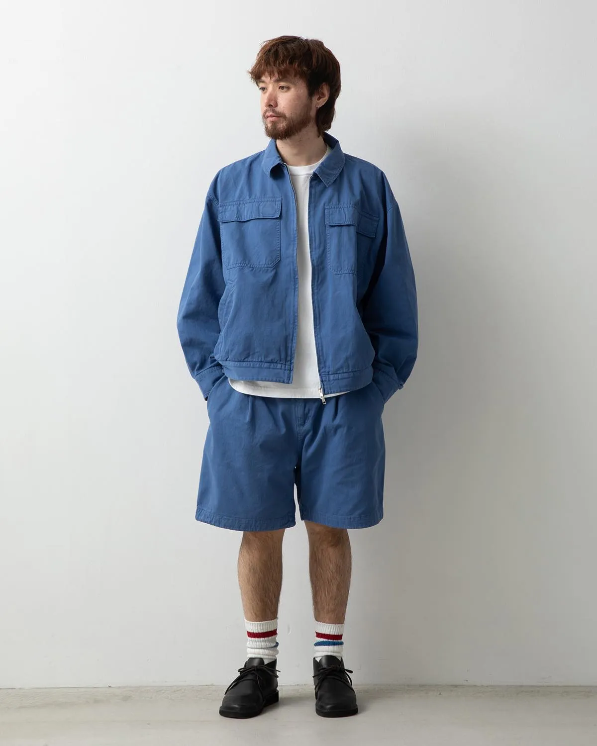 VINTAGE CHINO TUCK SHORTS OVERDYED