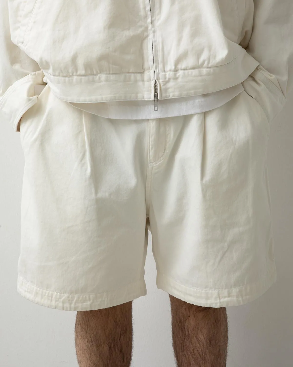 VINTAGE CHINO TUCK SHORTS OVERDYED